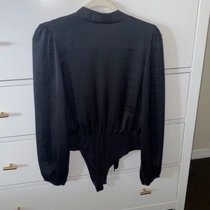 Silky sheer open back bodysuit